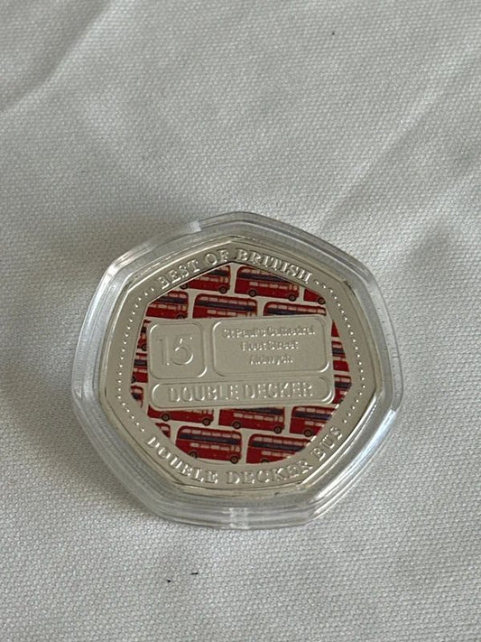 Best of British coin - Double Decker Bus - Silver-Plated coin