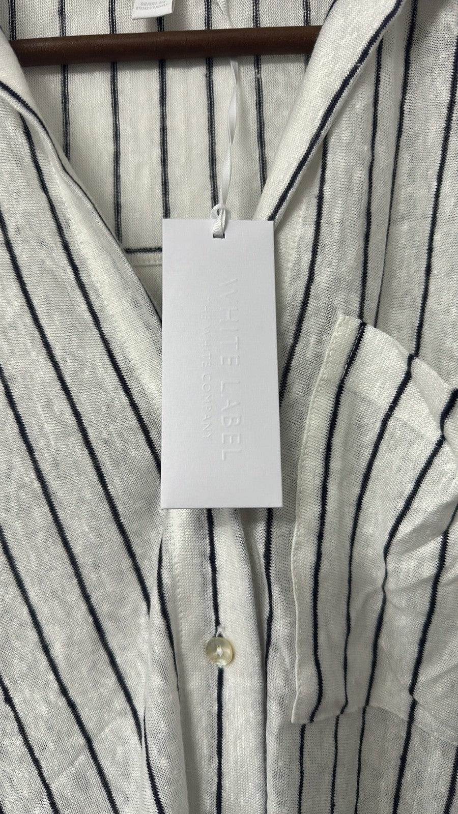 The White Company White Label Linen Striped Shirt size XS BNWT RRP £89