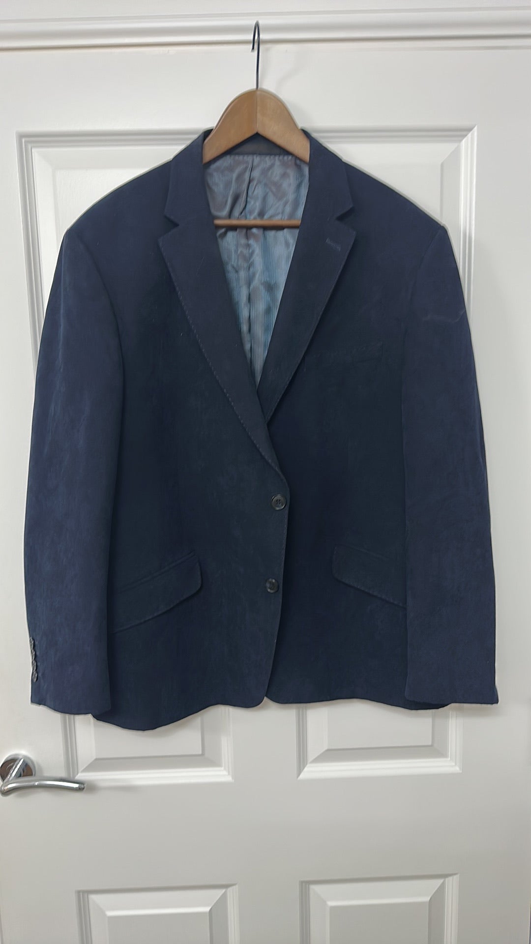 M&S Collection Men's Navy Faux Suede Regular Fit Blazer size 44