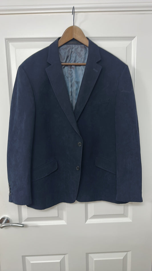 M&S Collection Men's Navy Faux Suede Regular Fit Blazer size 44