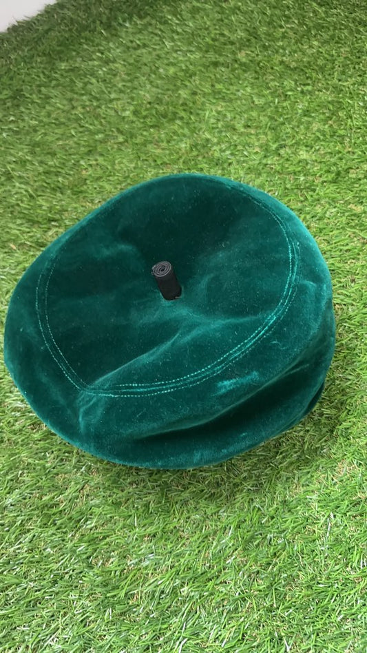 Vintage Green Velvet Beret by Spinnata