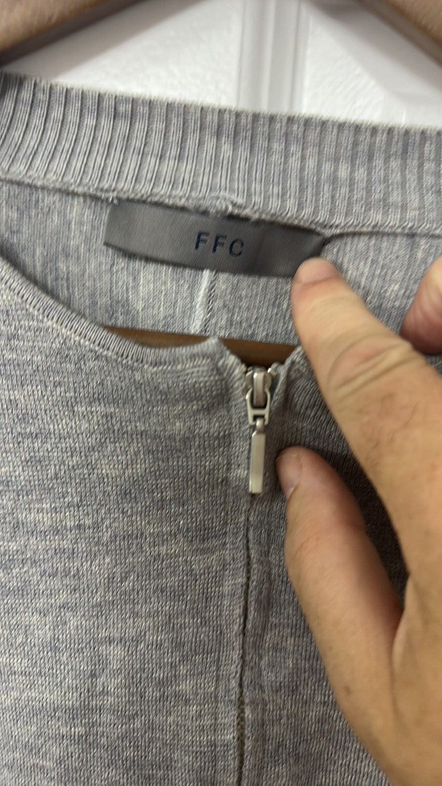 FFC Grey Zip-Up Merino Wool Blend Cardigan size small