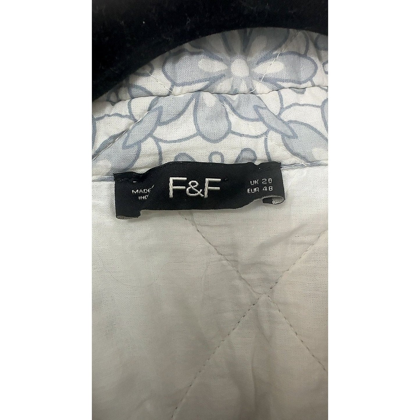 F&F Quilted Paisley Patchwork Overshirt Shacket, UK 20