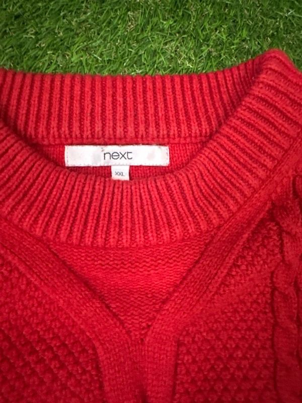Next red cable knit jumper XXL