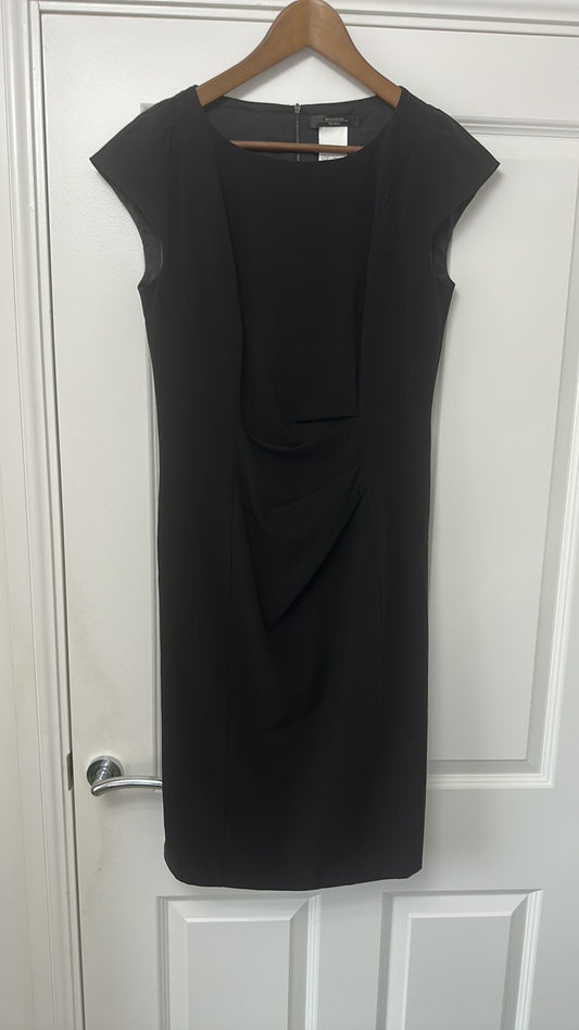 Weekend Max Mara Black Sleeveless Ruched Sheath Dress size 12