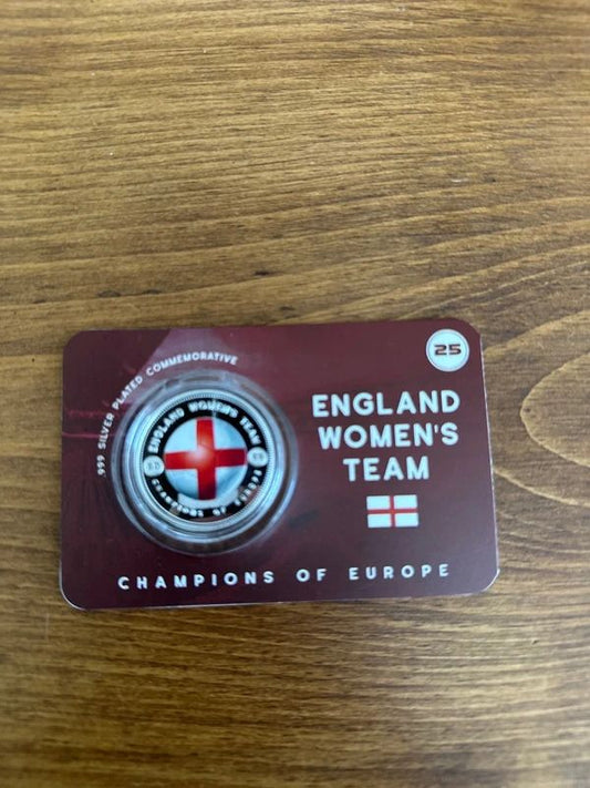 Englands womens team Champions of Europe coin