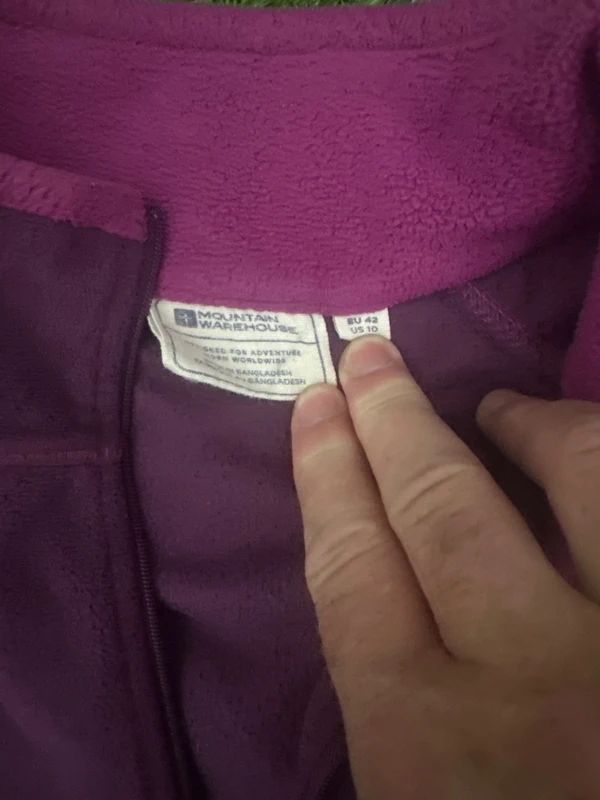 Mountain Warehouse purple half zip fleece top EU 42 Size 10