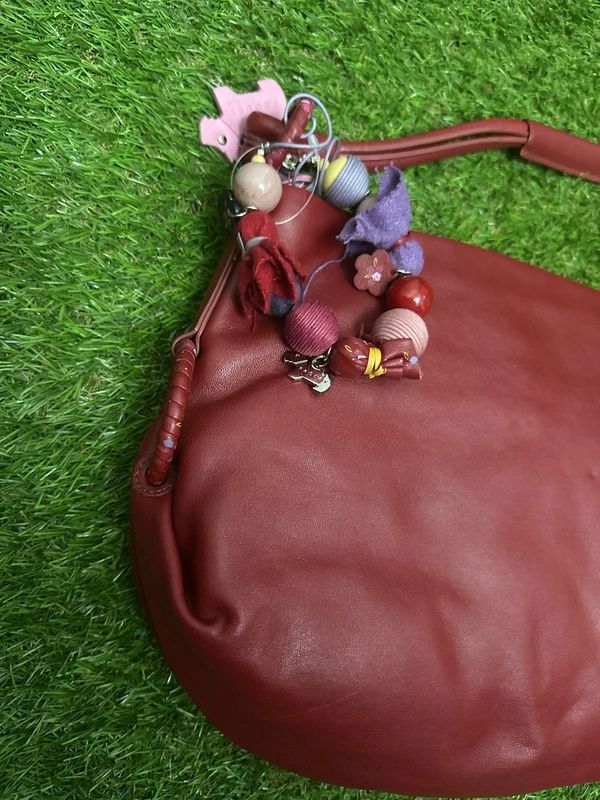 Radley London red shoulder bag with Scottie charm