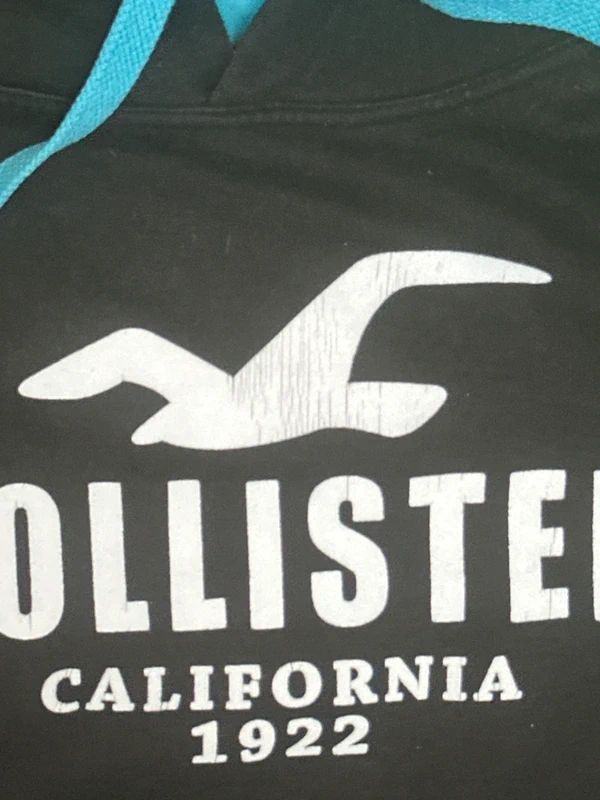 Hollister large black and blue hoodie