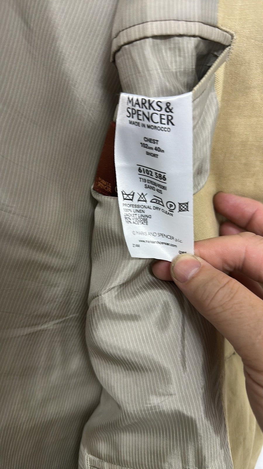 Marks & Spencer Collezione Linen Blend Blazer in Ochre Mustard size 40