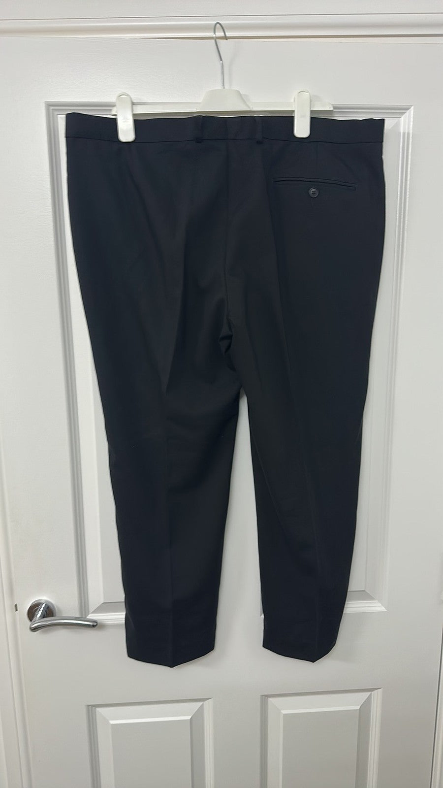 M&S Collection Men's Black Wool Rich Blend Regular Fit Suit Trouser size 40/29