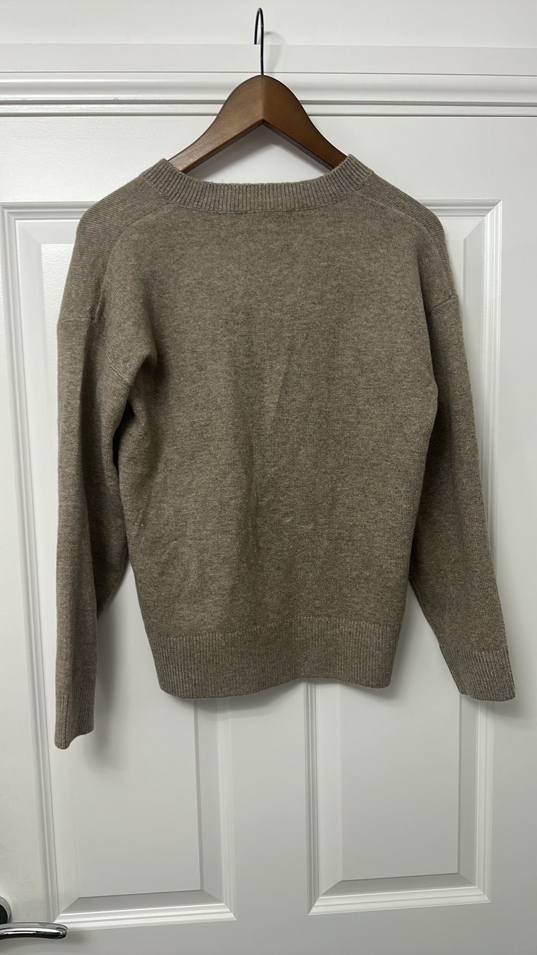 M&S Collection Taupe V-Neck Cashmere Blend Jumper Size S