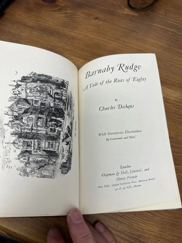 vintage, bound copy of Charles Dickens' novel Barnaby Rudge