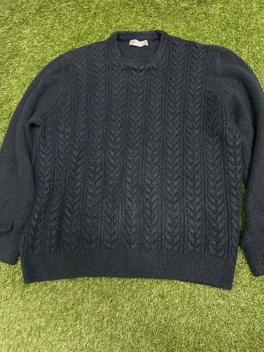M&S black cable knit jumper 2XL fits more like an XL