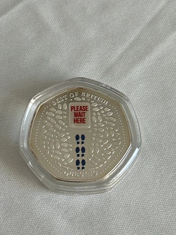 Best of British coin - Queuing- Silver-Plated coin