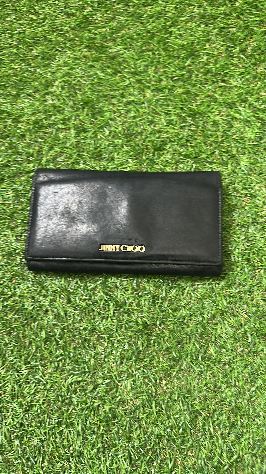 Authentic Jimmy Choo Black Leather Flap Wallet