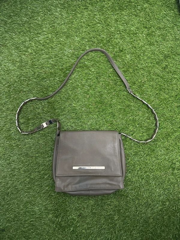 Tula grey flap crossbody bag with chain strap