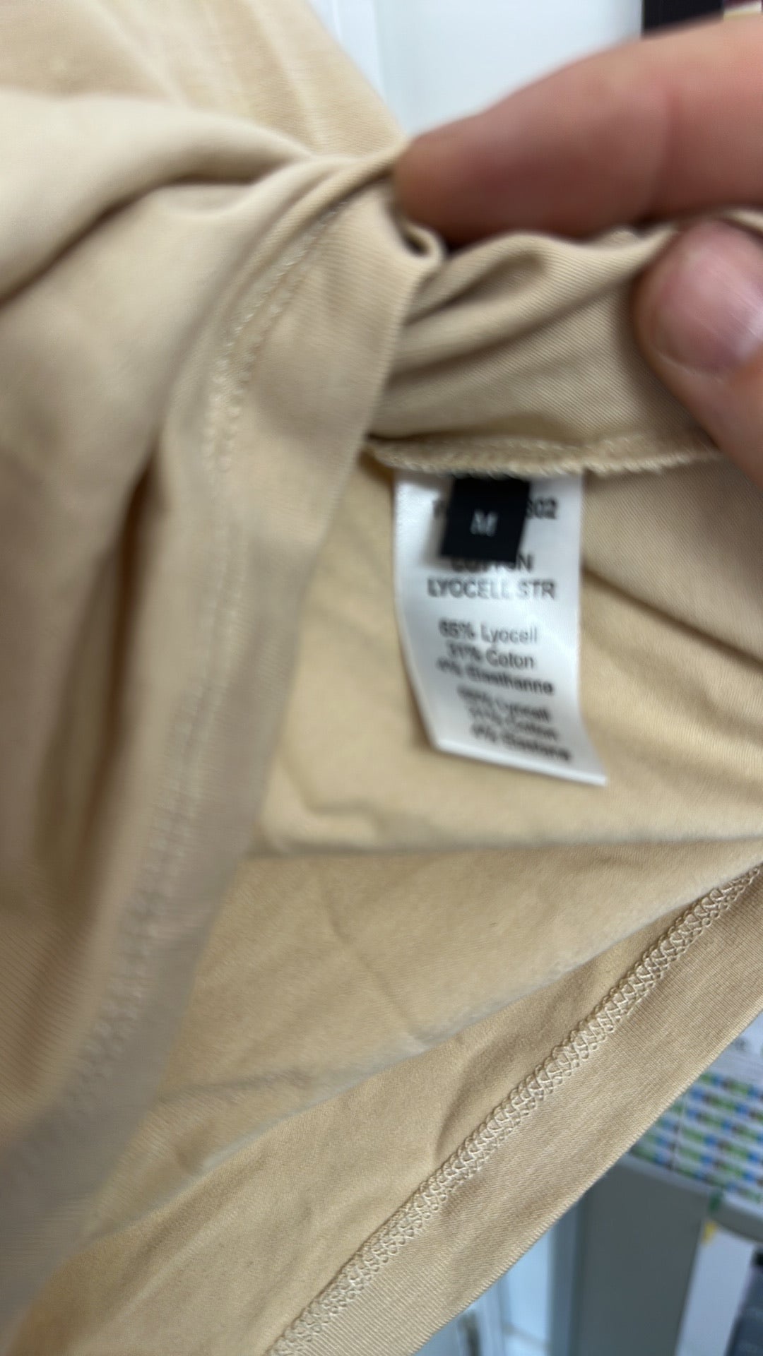 JOSEPH Beige Silk Jersey Long Sleeve Polo Top size Medium