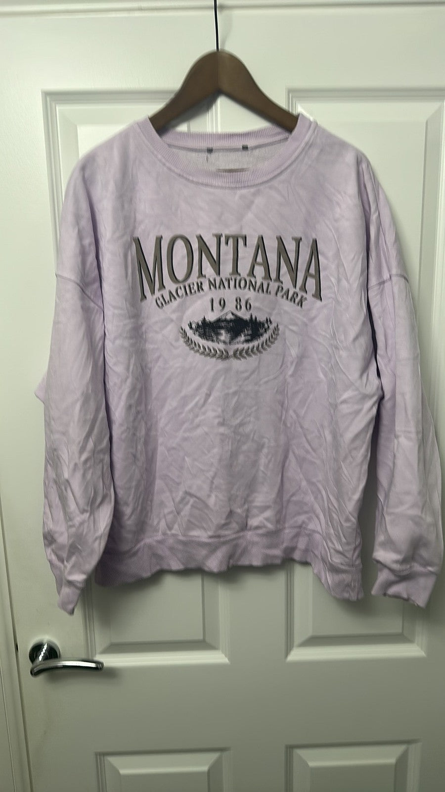 Vintage Style Montana Glacier National Park Lilac Sweatshirt 2XL