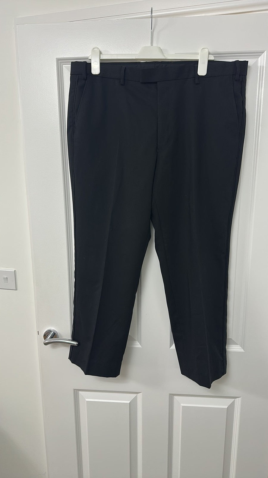 M&S Collection Men's Black Wool Rich Blend Regular Fit Suit Trouser size 40/29