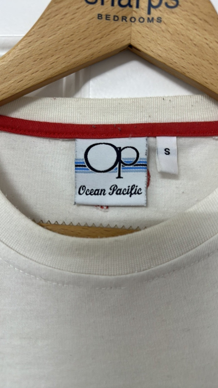 Vintage Ocean Pacific Striped T-Shirt White Small