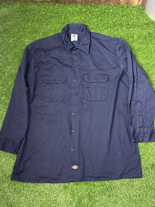 Dickies XL Long sleeve work shirt in navy blue