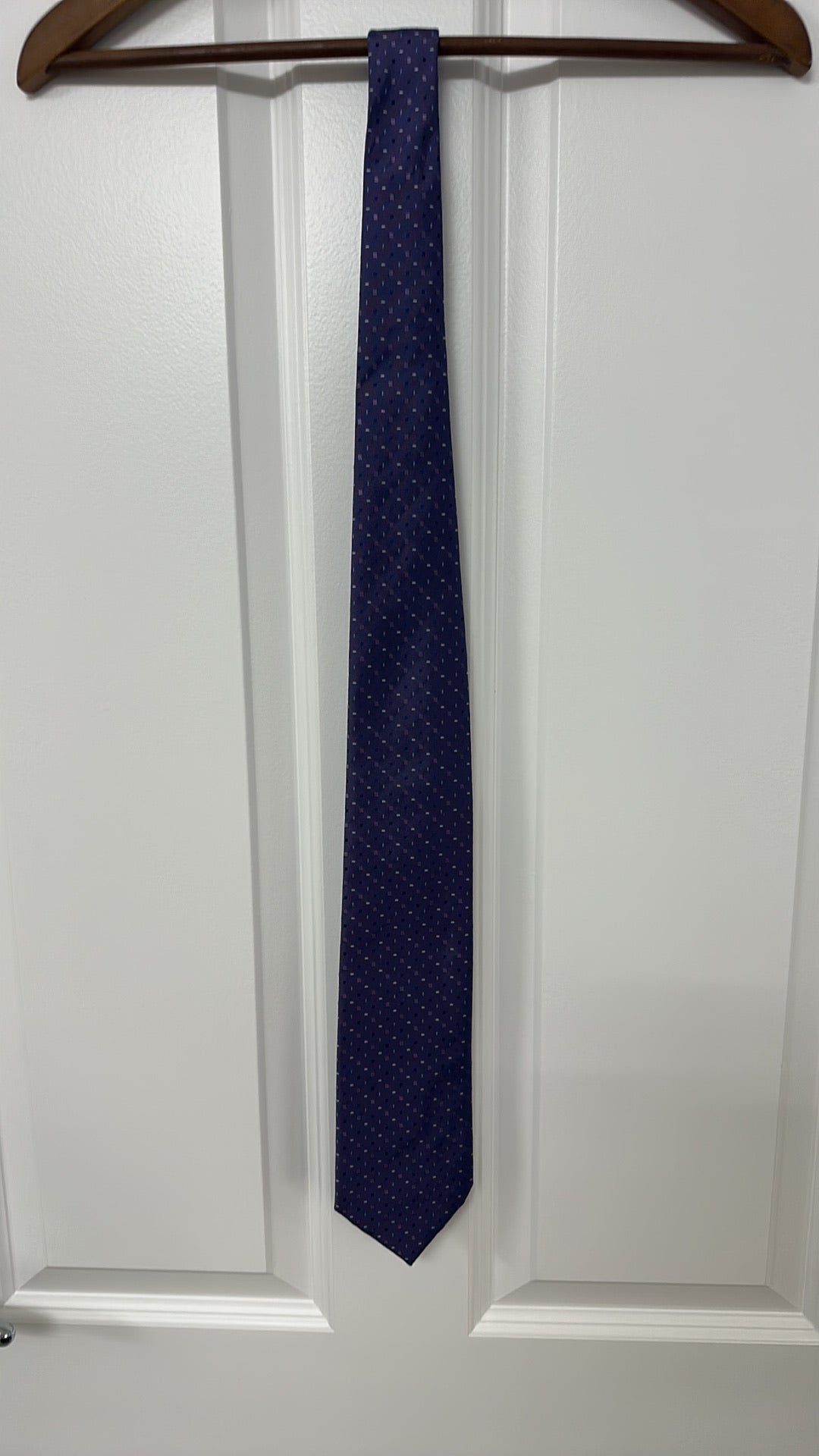 Vintage St Michael Marks & Spencer Tie - Purple Geometric Print