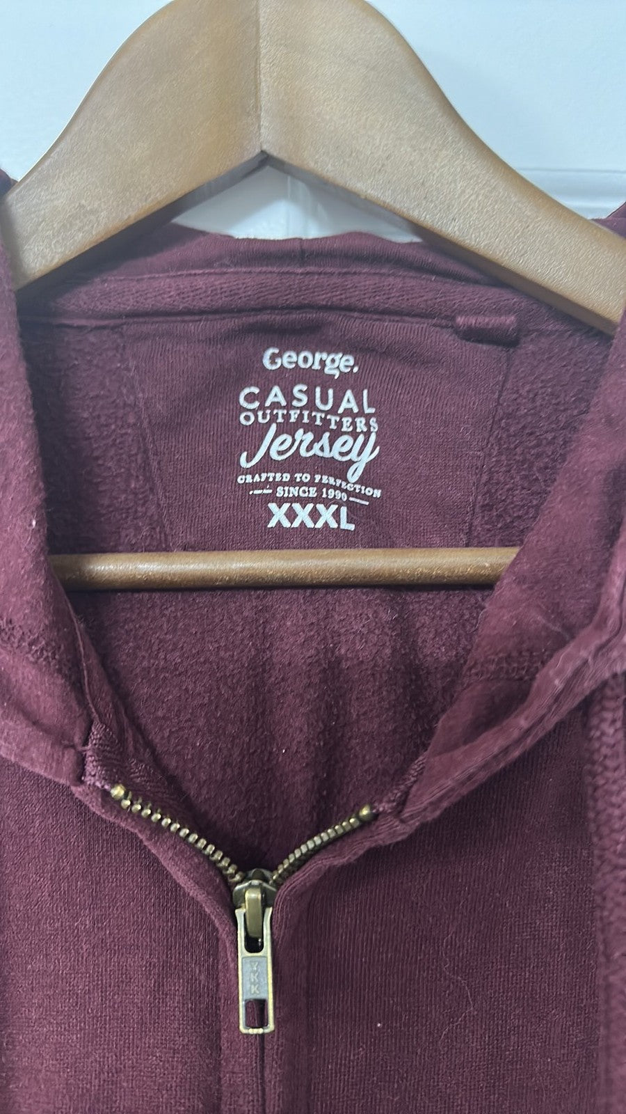 George Burgundy Zip-Up Hoodie XXXL
