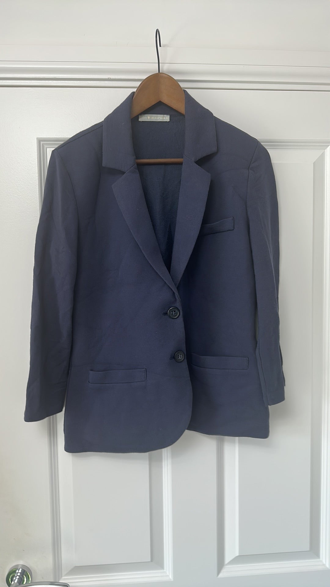 Dtlm by REPEAT Navy Blue Jersey Knit Two-Button Blazer size 40
