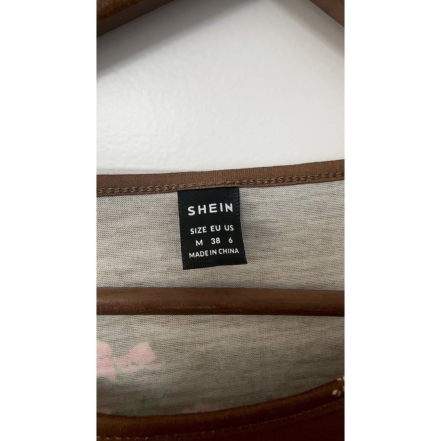 SHEIN Women's Brown Floral Print Sleeveless Tank Top, Size M