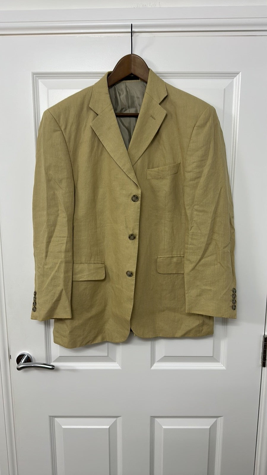 Marks & Spencer Collezione Linen Blend Blazer in Ochre Mustard size 40