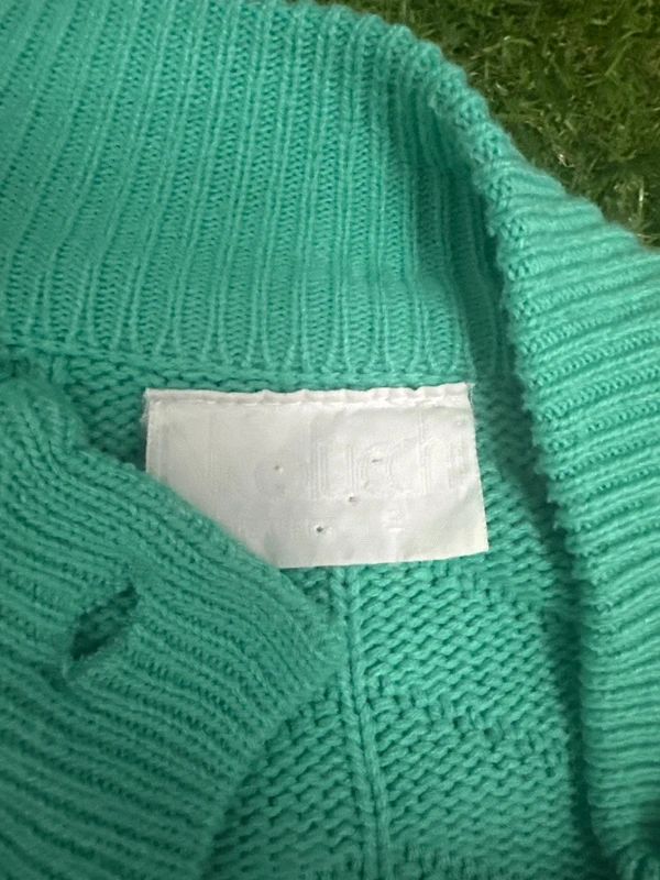 Vintage Niccolucci Turquoise textured button-up knit cardigan