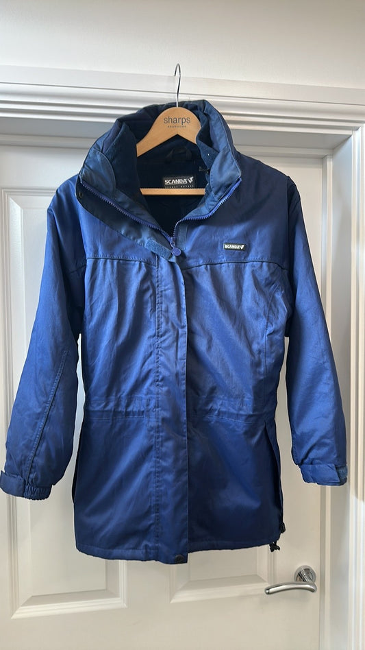 Scanda Second Nature Blue Waterproof Outdoor Jacket - Size 10/12