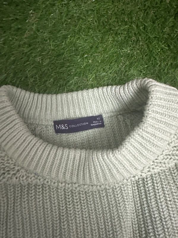 M&S Collection green rib knit jumper XL
