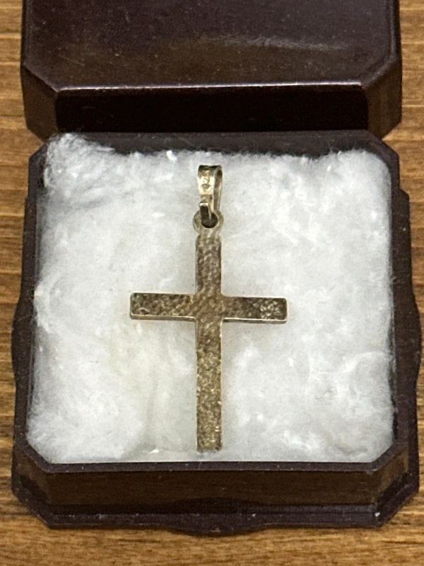 Vintage .925 Sterling Silver religious cross 33mm charm pendant 1.61g