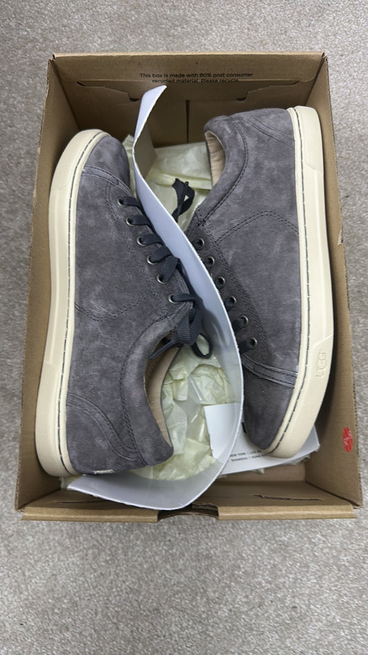 UGG Tomi Suede Lace-Up Sneakers in Charcoal Grey - Brand New In Box size 6.5