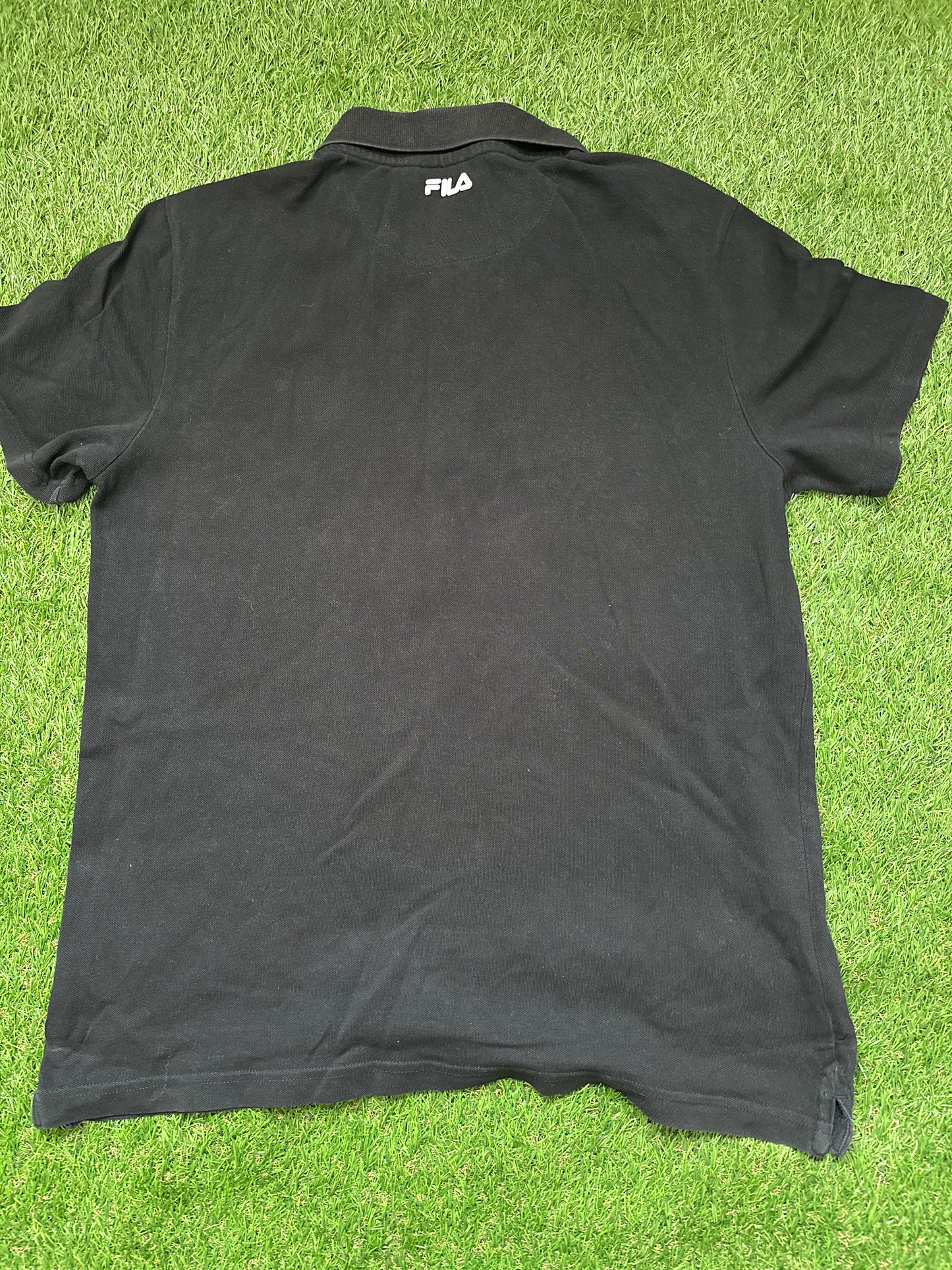 FILA Men's Classic Black Polo Shirt -large