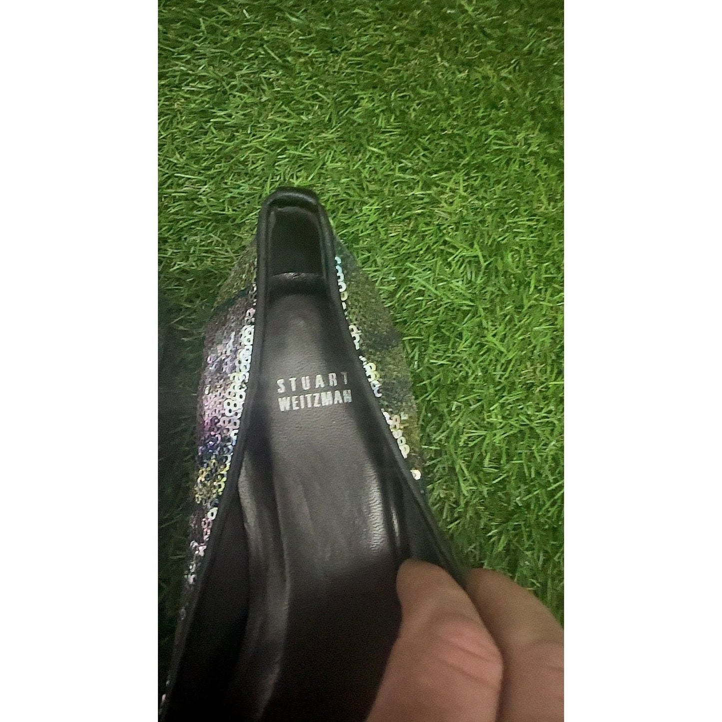 Stuart Weitzman Iridescent Sequin Ballet Flats with Bow size 6 (39)