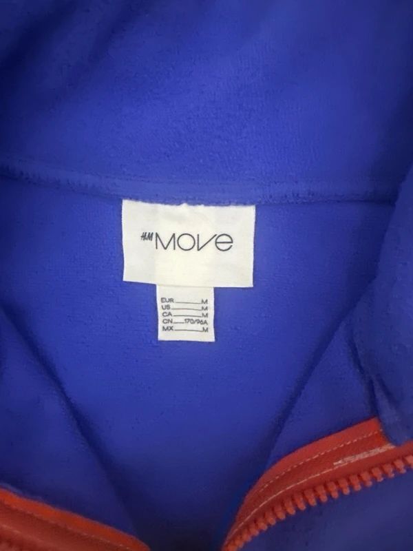 H&M Move blue white orange half zip fleece top Medium