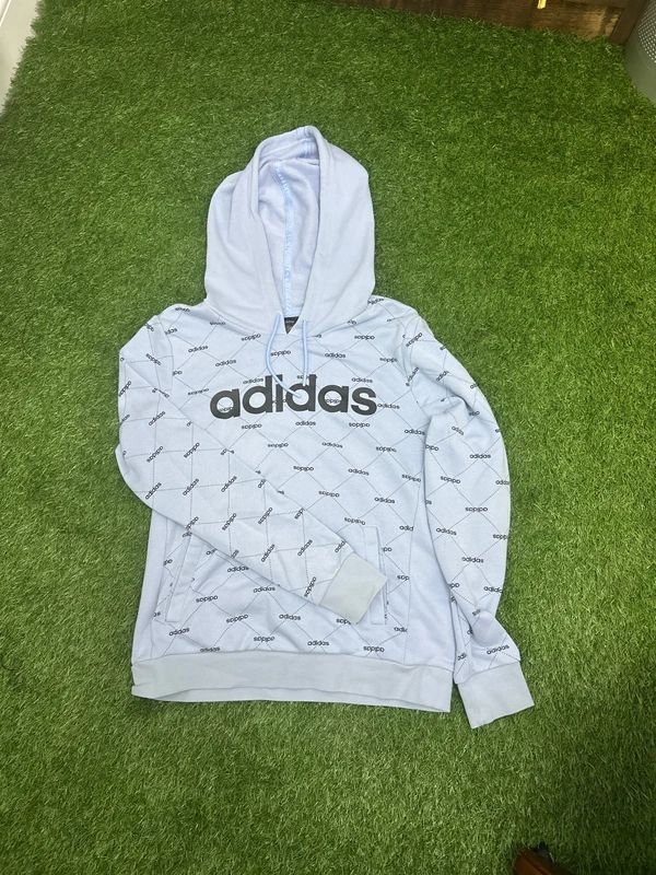 Adidas Blue Hoodie Y2K UK Small  8-10