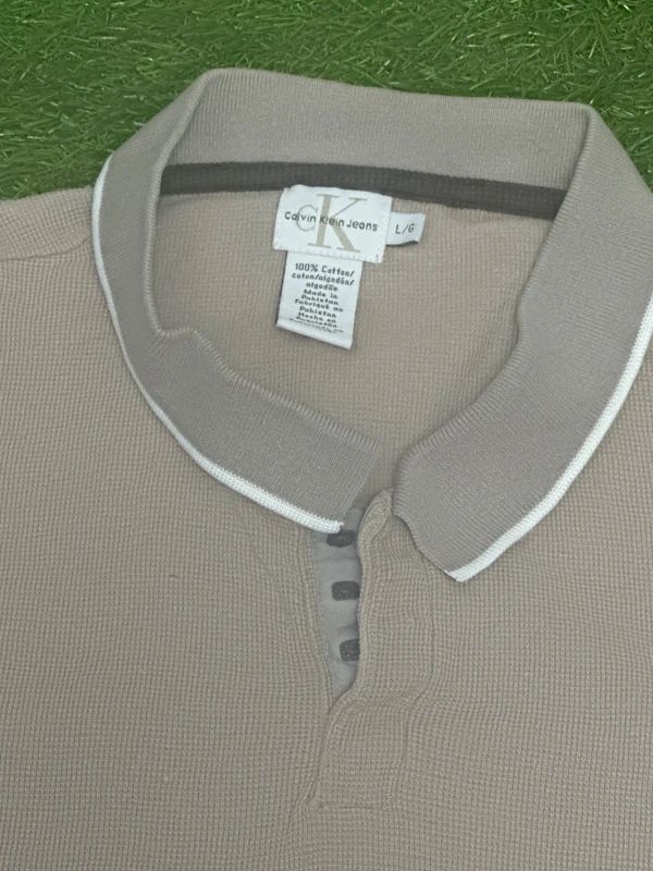 Calvin Klein Jeans beige polo shirt size L/G