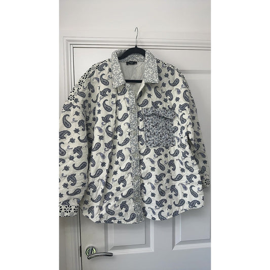 F&F Quilted Paisley Patchwork Overshirt Shacket, UK 20