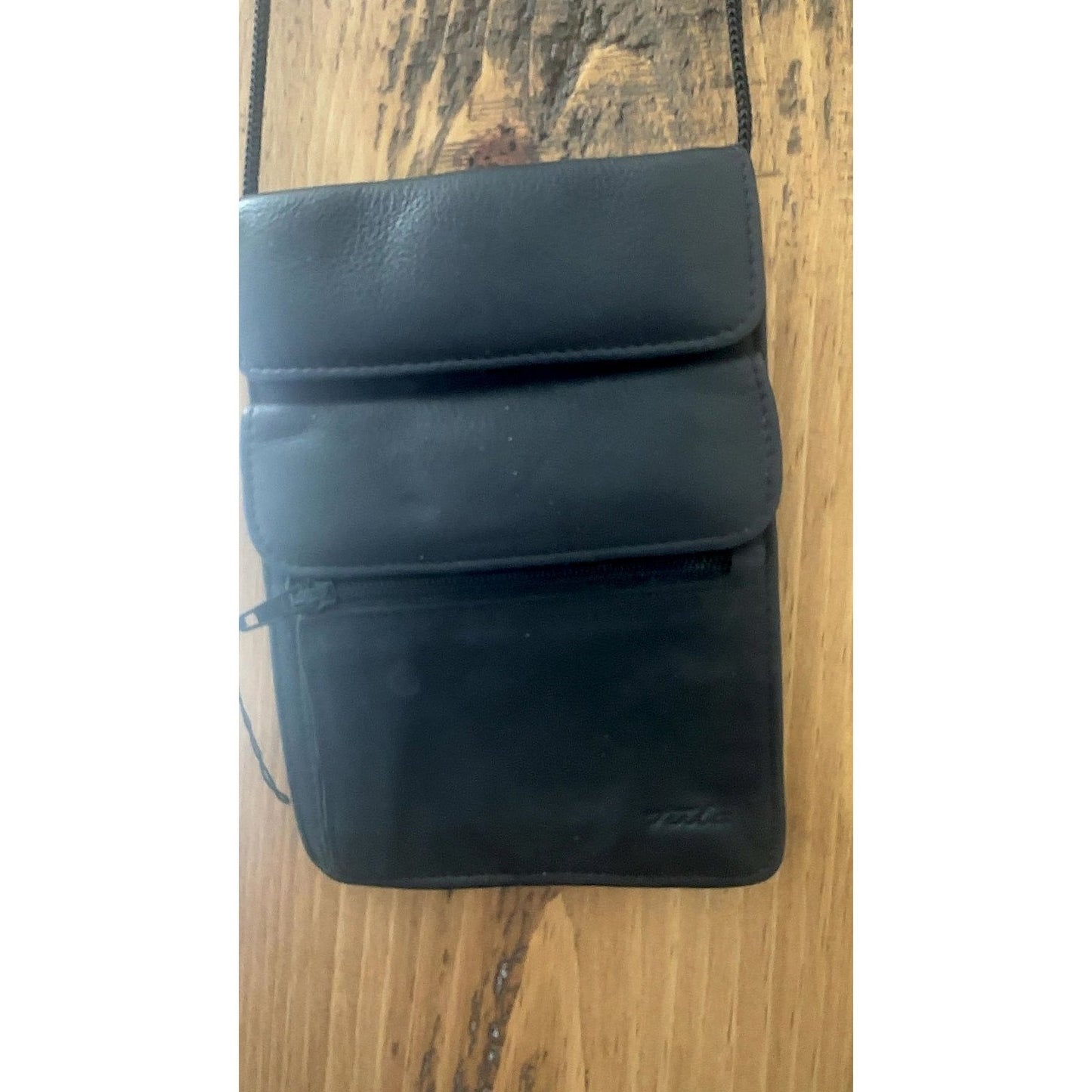 Tula Black Leather Small Crossbody Travel Organiser Bag