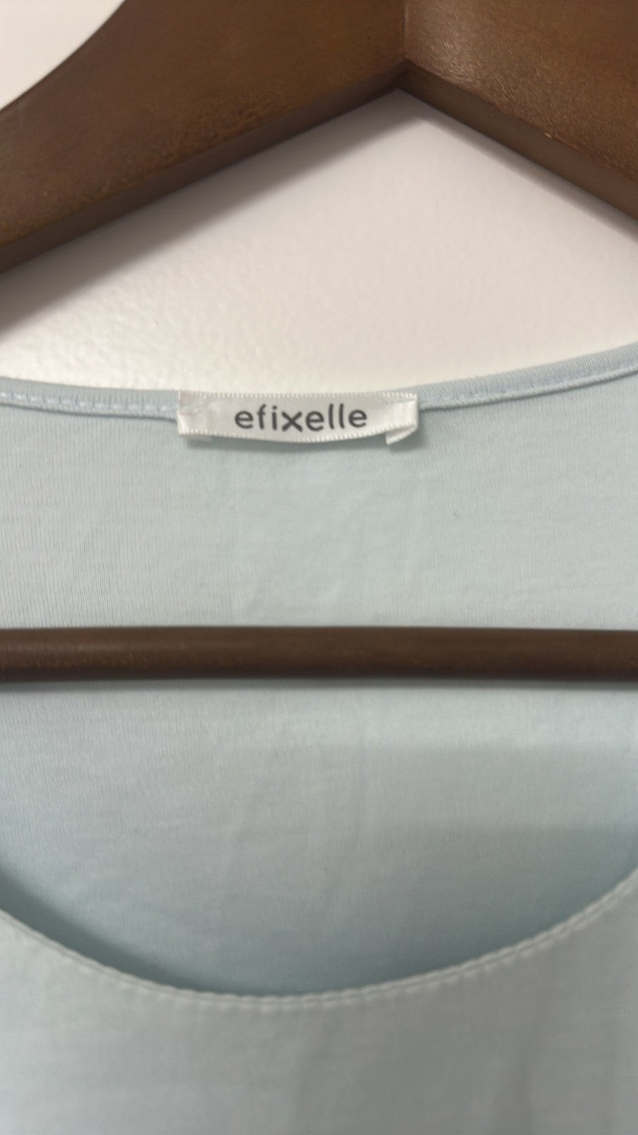 Efixelle Light Blue 3/4 Sleeve Scoop Neck Jersey Top size 10