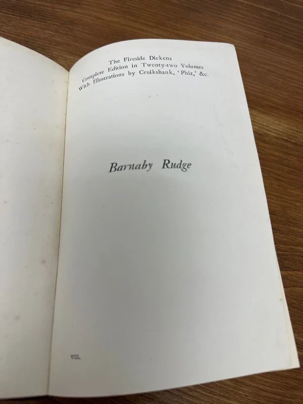 vintage, bound copy of Charles Dickens' novel Barnaby Rudge