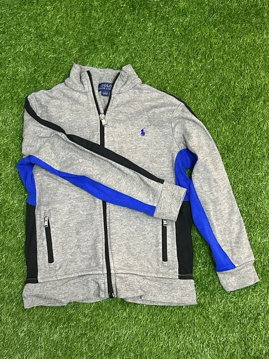 Ralph Lauren children’s grey full zip jumper long sleeve  size 7 130/64