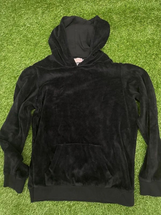 Lipsy London black velour hoodie