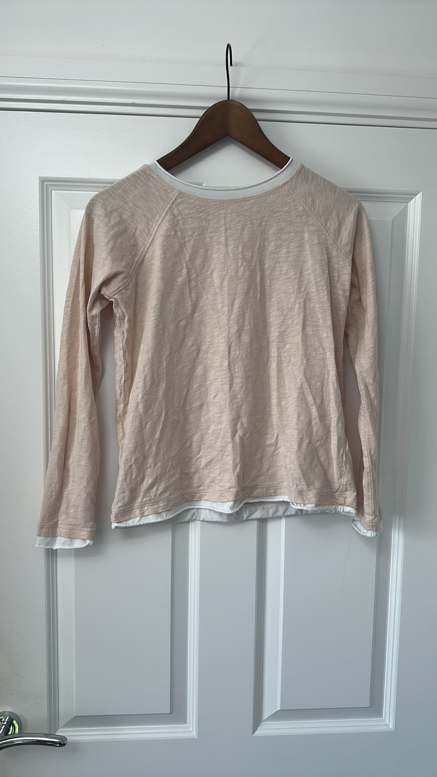 The White Company White Label Blush Pink Layered Slub Cotton Top size 8