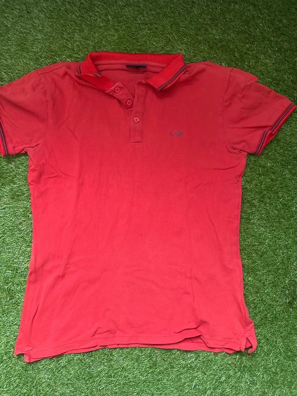 Armani Jeans red polo shirt size L