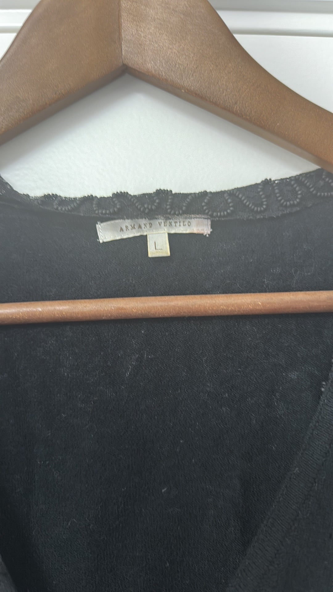 Armand Ventilo Beaded Trim Black Cardigan size Large